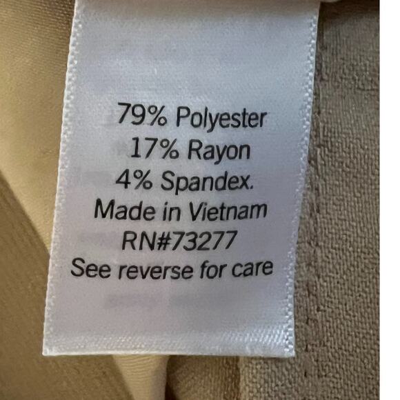 Nine West Womens Dress Pants Size 14 Beige Hook and Eye Pockets Straight - Picture 7 of 9